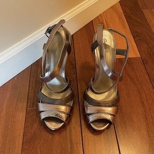 Silver Strappy Heels